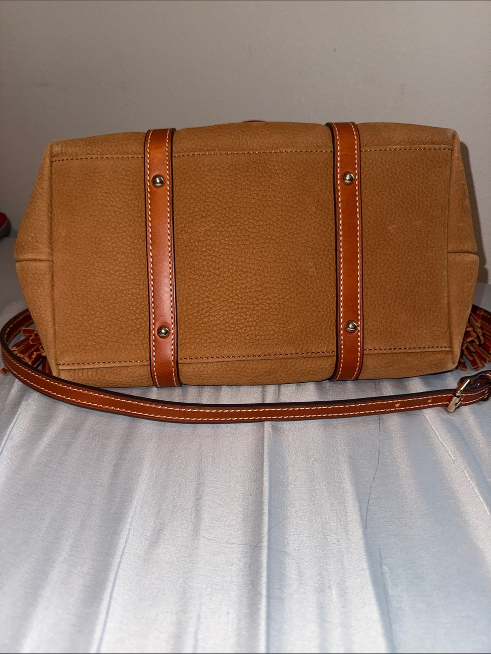 Dooney & Bourke Caramel Brown Pebble Leather Shoulder Bag - Picture 5 of 7